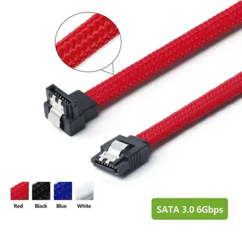 50CM SATA 3.0 III SATA3 7pin Kaabel Õige Nurga all 6Gb/s SSD Kaablid HDD Kõvaketta Andmete Juhe koos Nailon varrukaga, kanna
