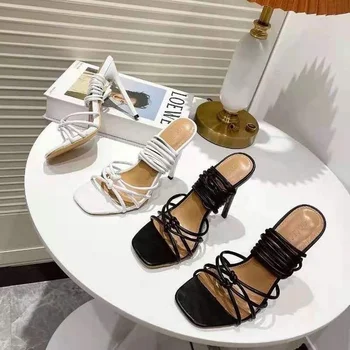 2021 Sandaalid Naistele Suvel Uus Mood Naiste Sandaalid Jutustama Õhuke Avatud Varvas Strapon Kõrge Kontsaga Sandaalid Daamid Seksikas Pidu Sandaalid