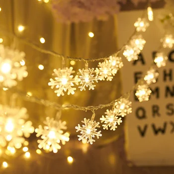 Haldjas Tuled Lumehelves String Tuled Lumi Fairy Kaunistamine Jõuludeks Uue Aasta sõbrapäeva dekoratiivlampides Aias Tuled