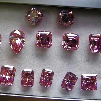 Printsess Lõigatud Moissanite Diamond VVS Roosa värv Hulgi Lahti Moissanites Gemstone 5,5 mm 6.5 mm 1,5 ct