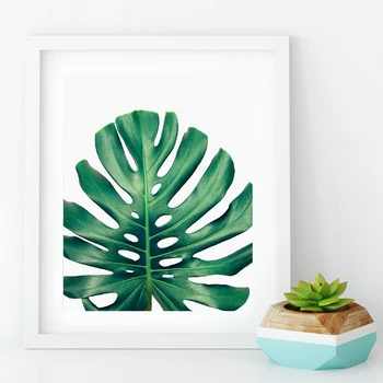 Põhjamaade Roheliste Taimede Lõuendile Maali Seinale Pildid , Tropical Palm Banaan Kilpkonn Leaf Lõuend Trükib Ja Plakat Seina Art Home Decor