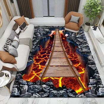 Uus 3D Illusioon Vaip Põhjamaade Luksus Kodu Kaunistamiseks Ala Vaibad 3D Geomeetriline Ristküliku Põranda Matt Tuba Vaibad Magamistuba Elu