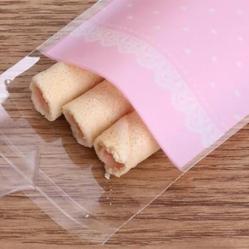 100tk/palju Mini Plastikust Küpsise Pakendi 6x18cm Cupcake Wrapper Kotid Opp Isekleepuv Kotid, Kingitus Kott Kommi Kott Huulepulk Pakett