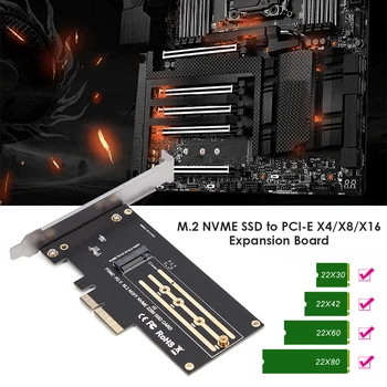 M. 2 NVMe SSD, et PCIE Adapter M Klahv + B Võti Lisada Kaart, PCI-e PCI Express 3.0 X4 X8 X16 Expansion Board 2230 2242 2260 2280