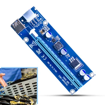 VER006C PCI-E Ärkaja Kaart PCI Express PCIE 1X kuni 16X Extender Adapter, USB 3.0 Kaabel, SATA 15Pin, et 6Pin Power Kaevandamise Kaevur