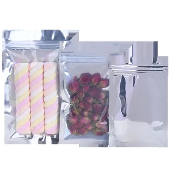 100tk Selge Mylar Kotid Foolium Zip Lock Kotti Korduvkasutatavad Kotid Toiduainete Pakendid Kott Köök Ladustamine Kuivas Kaupade Tee Bean Pakkimine