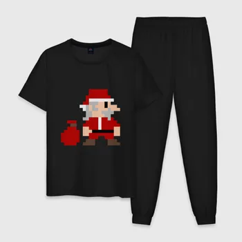 Meeste pidžaama puuvill pixel Santa
