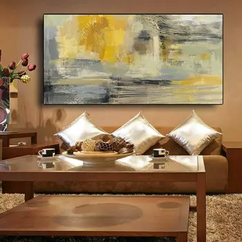 Kaasaegne ja Abstraktne Kuldne Kollane Plakat ja Print Seina Art Lõuend Maali Seina Pildid elutuba Office Home Decor Raamimata