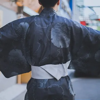 Meeste Jaapani Samurai Kostüümid Kimono Kodus Kandma Lahti Puuvilla) Trükkimine Tiivad Yukata Traditsiooniline Riided Pidžaama Nightgowns Rüü