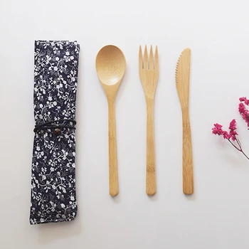 Puust Lusikaga, Kahvel Komplekt Kaasaskantav Väljas Söögiriistade Komplekt Jaapani Stiilis Dinnerware Set Kaua Käideldakse Lusikas Puidust Lauanõud