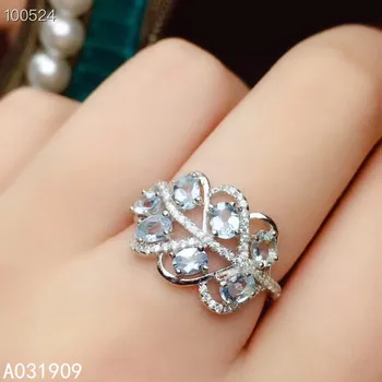 KJJEAXCMY boutique ehted on 925 sterling hõbe inkrusteeritud Loomulik Akvamariin gemstone ring naine toetada avastamise trendikas