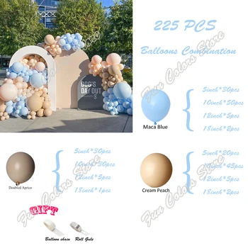 228pcs Macaron Sinine Memorial Day Pool Taustaks Baby Shower Asjade Macaron Sinine Pühad Koor, Virsik Sünnipäeva Õhupalli Vanik