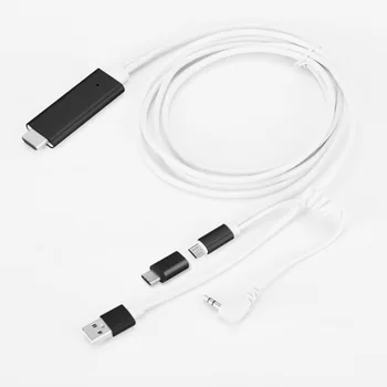 Micro-USB-C C-Tüüpi HDMI-ühilduva Converter Digitaalse AV Kaabel 1,8 m 1080P 2 In 1 Peegel Ekraan, TV Stick adapter For Android