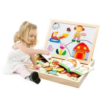 Lastele Puidust Mänguasju Magnet Puzzle joonestuslaud Puzzle Mänguasjad, Lapsed, 3D Puzzle joonestuslaud Laste Õppe Haridus
