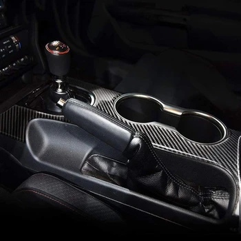 Auto Carbon Fiber Edastamise Vee topsihoidja Teenetemärgi Kleebis Kate,Sisemine Käigukasti Kaas, Ford Mustang-2019