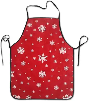 Disain Köök Põll Naiste jaoks Meeste - Loominguline Rinnatüki BBQ Grill Cooking Aiandus Häid Jõule Lumehelves Punane