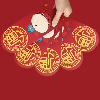 6tk/set Cute Cartoon Veised Spring Festival Punane Ümbrik Parimad Soovid Õnnelik Raha uusaasta Punane Ümbrik