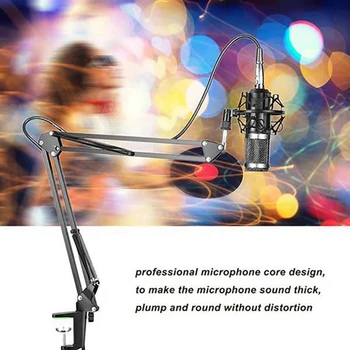 BM800 Professionaalne Peatamise Mikrofoni Komplekt Studio Live Stream Ringhäälingu Salvestis Kondensaator Mikrofoni Komplekt(Hõbe)