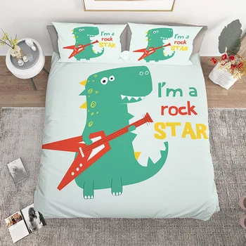 Kodutekstiilid Poisid Cartoon Dinosaurus Pere Voodipesu Komplekt Täielik Queen, King Size Bedclothes tekikott Set 2/3tk koos Padjapüür