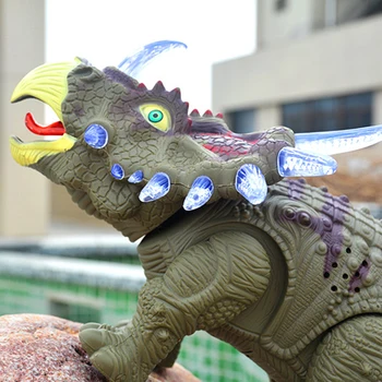 Naljakas Haridus-Simulatsioon Lapsed Elektrilised Jalgsi Dinosaurus Mänguasjad Mudel Jalgsi Triceratops Dinosaurus Tuled Kõlab Loomade Mänguasi