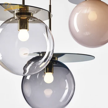 Kaasaegne LED Värv Klaasist Ripats Süttib Valgustus Põhjamaade Disain Loominguline Kohvik Sööki Baar Rippus Lamp Restoran Loft Decor Light