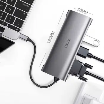 10 1 USB 3.0 Type-C keskus HDMI-Ühilduvate 4K Thunderbolt-3 USB-C keskus koos Rummu TF SD Lugeja Pesa MAKSEVIIVITUSE MacBook Pro/Air Hub