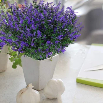 Kunstlik Lavendel Lilled, Taimed, 6 Tükki,Elutruu Uv Võltsitud Põõsaste Rohelusest Põõsad Kimp Ilostua Oma Kodu K