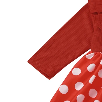 Baby Girl Dress Sügisel Beebi Printsess Tüdrukute Riided Armas Tüdrukute Pikad Varrukad Punane Polka Dot Print Kleidid Väikelapse Imikute Rõivad