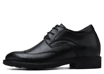 Meeste kingad nähtamatu kõrgus suureneb 6 cm snakeskin ehtne nahk oxfords äri kleit pulm kingad, vabaaja brogues kinga