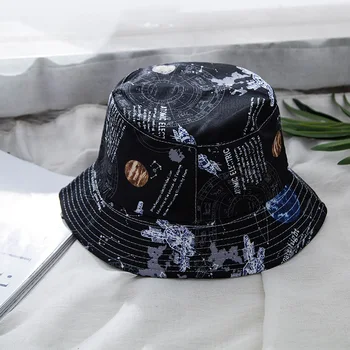 Harajuku Star Double-sided Kopp Müts Unisex Suvel Street Reisi Päike Müts Puuvillane Värvimine Tähtkuju Seeria Kopp Müts