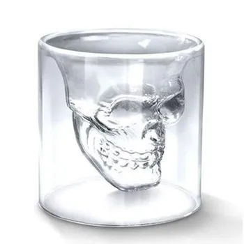 Kaks võimalust Shot Läbipaistev Crystal Skull Pea Klaasist Tassi Vein Viski Viin Baar Klubi õlut, veini klaasi 3 suurused