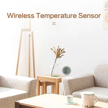 1/4 Tk Tuya ZigBee Smart Home Temperatuuri Ja Niiskuse Andur Koos LED-Ekraan, Töötab Koos Google ' i Assistent ja Tuya Zigbee Hub