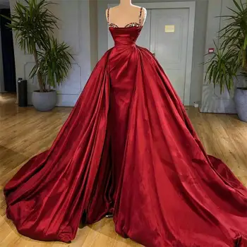2021 Punane Spagetid, õhtukleidid, Pluss Suurus Naised Ametlikule Ballile Hommikumantlid Kullake Elegantne Pikk vestido de novia