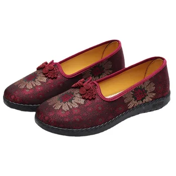 Mood naiste kingad kevadel ja sügisel uued naiste kingad etnilise Hiina sõlm ema kingad, retro vana Beijingclothshoes largesize