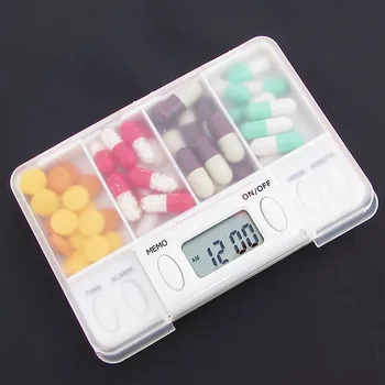 4 smart grid pill elektroonilise ajastus meeldetuletus arstlikku konteiner pere reisi taimer pill box ladustamise narkootikumide eraldaja pill containe