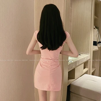 Naiste Hiina Stiilis Retro Cheongsam Punane Roosa Qipao Kleidid Ööklubi Baar Seksikas Tants Bodycon Mini Seelik Poole Mini Kleit Vestidos