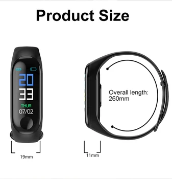 M3Plus Smart Bänd Käevõru Tervise Vere Südame Löögisageduse Monitor Veekindel Smart Watch Fitness Tracker Kellad, Sport Käevõru