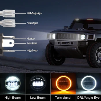 7 Tolline 45W Ring Must OSRAM LED-Vilkur Kõrge Madal Tala PÄEVATULED jaoks Jeep Nääkleja JK TJ LJ CJ Hummber H1 H2 (Paar)