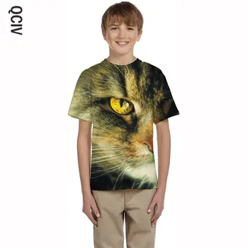 QCIV Cat T-särk poiss Loomade Tshirts Casual Cool Tshirt Trükitud Lühike Varrukas Punk Rock Uusi Streetwear Suur Suurus