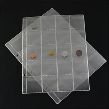 10TK albumi müntide albumite lehele 20/30/42 tasku müntide kogumise PVC läbipaistev sees lehekülgi 250 x 200 mm münte lahtised lehed