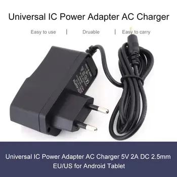 Universaalne Must IC Power Adapter, AC Laadija DC 5V 2A / 2000mA 2,5 mm ELI/USA Pistik Android Tablet Sülearvuti