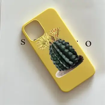 Cartoon Cactus Telefoni Juhul Kollane Fundas Shell Kate Iphone 6 6s 7 8 Plus Xr X Xs 11 12 13 Mini Pro Max