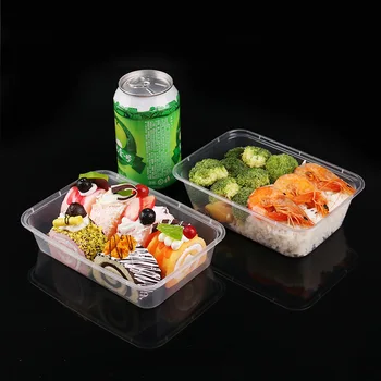 100tk Määrata Ristküliku Ühekordselt Lunch Box Plastikust Buffee Pakendite Kasti Toitu, Puu-Microwavable Sööki Bento Box Kaanega