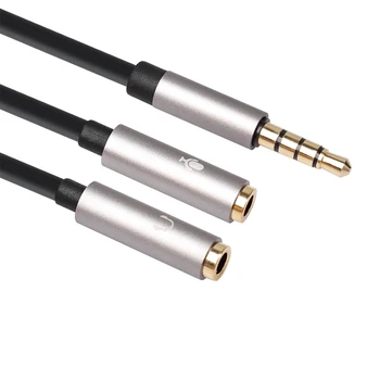 Peakomplekti Adapter Kõrvaklappide Y Splitter Kaabel 3.5 mm Stereo Audio Meeste ja 2 Naiste Eraldi Audio Mikrofoni Pistikud