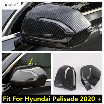 Lapetus Rearview Mirror Pool Tiiva Tagumine Vaadata Üpp Juhul, ABS Chrome / Carbon Fiber Vaadata Hõlmab Sisekujundus Jaoks Hyundai Palisade 2020 2021