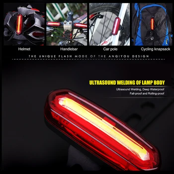 LED Bike Taillight Laadimine USB MTB Road Bike Jalgrattasõit Öö Hoiatus Lamp on Veekindel Kerge Induktsiooni Lamp Jalgratta Tarvikud