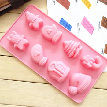 2019 Uus DIY Silikoon Kook Hallituse Candy Hallituse 8 Jõulud Müts Lumememm Šokolaadi Hallitus 3D Kvaliteetne Seep Hallituse Brand New
