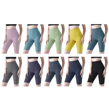 Lühikesed püksid Naiste Suve mood Jooga Püksid, Kõrge Vöökoht Hingav Värviga Puuvillane Pingeline Püksid Fitness Naiste Riided 2021