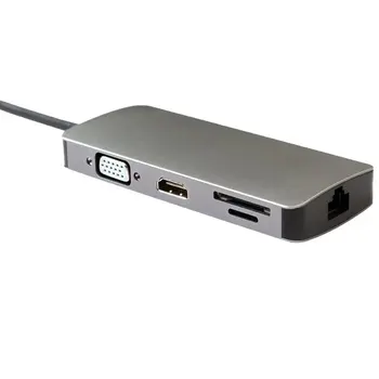 TÜÜP-C 8-in-1 Docking Station Multifunktsionaalne Arvuti Sülearvuti Laiendamine Dokk PD Kiire Laadimine USB 3.0 Hub