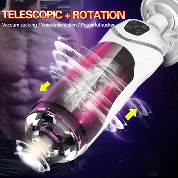 Täielik Automaatne Kolvi Teleskoop Rotatsiooni Mees Masturbator Cup Täiskasvanud Sugu Mänguasjad Reaalne Vagiina Imemise Vibraator Vabad Sex Machine